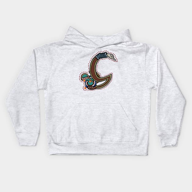 Letter G Manicule W 14C Maastricht Psalter parody Kids Hoodie by Donnahuntriss